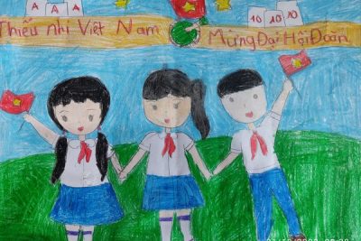 Liên Đội TH Ngô Gia Tự tham gia hội thi vẽ tranh chủ đề ” Thiếu nhi Việt Nam, mừng Đại Hội Đoàn”