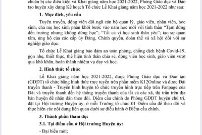 Thực hiện kế hoạch số 871/PGD ngày 31/8/2021. Về việc Tổ chức Lễ khai giảng năm học 2021-2022. Và kế hoạch 876/ PGD ngày 3/9/2021 về việc tổ chức KG và thực hiện kế hoạch năm học 2021-2022. Trường TH Ngô Gia Tự trân trọng truyền tin!